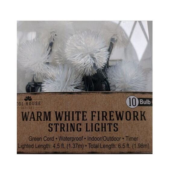 Firework Lights Battery Operated LED Warm White Indoor Outdoor Timer 10 Bulbs - Picture 6 of 6